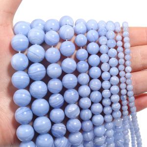 Hạt Đá Agate Tím Nhạt 32-90 Hạt/sợi 4-12mm Đá Tự Nhiên Hạt Tròn Làm Vòng Tay Tự Chế