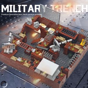 MOC Military Trench Building Blocks Military Base Blocks Toy Set Compatible Military Weapon Bricks Toys for Boys Birthday Gifts