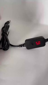 1.2m Type-C to DC Boost Cable DC Output 5v/9v/12v/15v/20v 5-gear Adjustable Voltage Digital Display Power Cord For Router Laptop