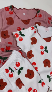 Setelan Baju Anak Cewek Perempuan Motif Bear Lucu One Set Anak Wanita Usia 1-4 Tahun #030