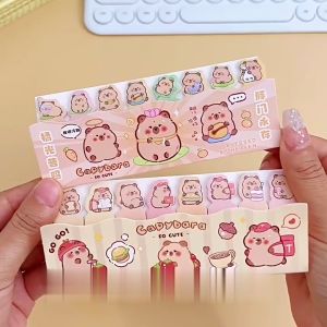 MI-A95 Sticky Notes Motif Capybara Lucu 8 Baris Pembatas Buku Karakter/Kertas Memo Kapibara Catatan