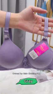 Plus Size Women Bra Wireless Cotton Plain [Lily Bra Shop]