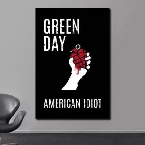 Green Day - Music Rock Band Poster HD Print Canvas Painting Poster for Bedroom Sports Guitar Singer Office Room Decor Frameless