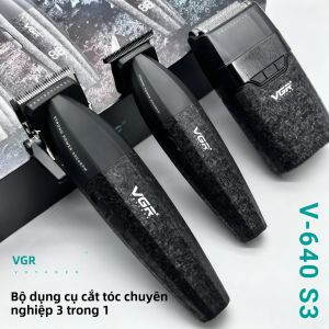 Máy Cắt Tóc Chuyên Nghiệp VGR 9000RPM Máy Cạo Râu Có Thể Sạc Lại Với Đế Sạc V-640 S3 - Cắt Ướt/Khô Lưỡi Dao Thép Carbon