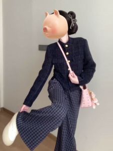 CHANGTONG | Korean Style High-end Fashion Tweed Two-Piece Set