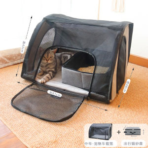 K&H Pet Safety Seat Car Carrier with Cat Litter Pan Dirt Resistant Dog Cage Cat Transport Car Seat Universal Pet Travel Gear