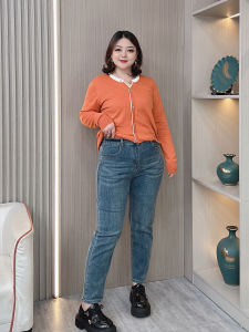 High Waist plus Size Womens Jeans Elastic Loose Casual Harlan Pants Spring Autumn New Style Slimming Effect Comfortable Fit