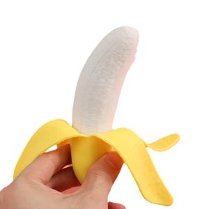 Cute Fruit Squishy Stress Balls Fidget Sensory Toy Squeeze Stress Relief Hand Toy Anti-Anxiety Banana Stretchy Slow Rising Toy