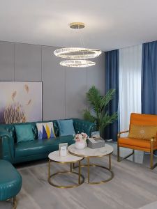 Phube Lighting Modern Crystal Chandelier Light Color Switchable Easy to Install Luxury Ring Crystal LED Chandelier for Childrens Room Bedroom Living Room Dining Room