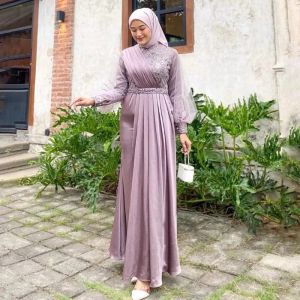 [ Termurah!!! ] Adeeva Dress Brokat Kombinasi | Fashion Muslim Wanita | Gamis Adeva Payet | Gamis Kondangan Kebaya Modern | Seragam Bridesmaid | Gamis Brokat Tulle Mix Satin Premium | Dress Kondangan Modern | Baju Lebaran 2025 Ukuran MLXLXXL/Jumbo  MOH