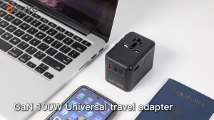 140W International Travel Adapter GaN Universal Travel Adapter with 1 USB-A & 3 Type C Power Adapter Fast Charger for Phone Laptops Worldwide Plug Adapter