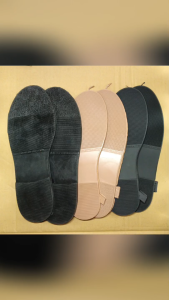 Sol Potong Outsole Sepatu Wanita Karet TPR Garis Hitam Krem