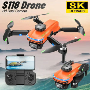 Smart Drone S118 Pro Mini Drone with 8K Three Camera FPV Obstacle Avoidance Optical Flow Brushless Upgraded Quadcopter Dron Toy