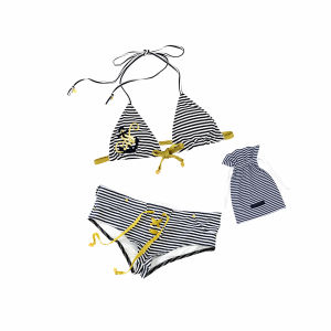 1JINN STUDIO | Striped Nautical Style Halter Bikini Two-Piece Swimsuit Set