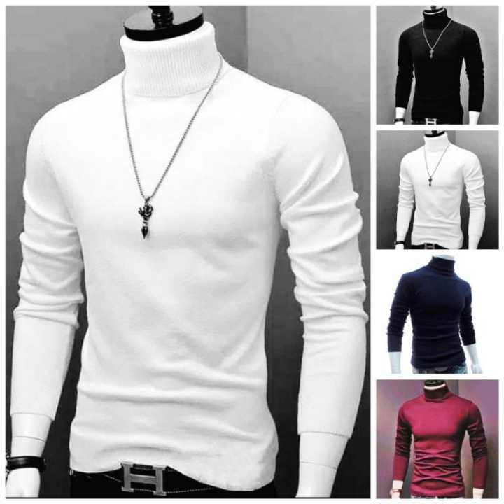 Kaos hot sale turtleneck pria