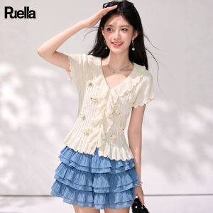 puella | Áo Thun Dáng Suông Cổ V