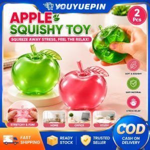 YOUYUEPIN 2pcs Slow Rising Apple Squishy Toy Soft Stress Relief Squeeze Ball Sensory Fidget Toy For Kids And Adults