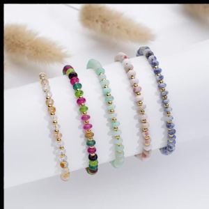 Womens 2x4mm Stone Tiger Eye Stone Bracelet with Stainless Steel Clasp Fashion Hand Bangle Jewelry Gift for Party
