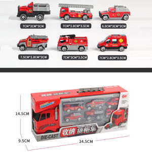 PROTREE Truck Carry Case With 6pcs Mini Alloy Engineering Vehicle Model Car Toys Truck for Kid Toy