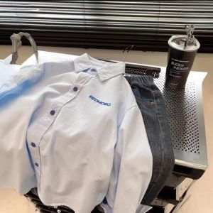 Casual Long Sleeve Childrens Shirt Spring Autumn Wear Outdoor Thin Jacket Street Style New Korean Version Middle Large Children Versatile Cotton Shirt