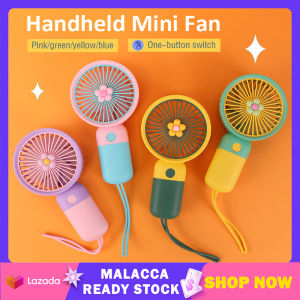 Mini Fan Cute Flower Electric Fans USB Rechargeable Strong Wind Silent 500mAh Portable Handheld Cooling Small Pocket Fan