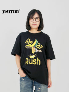 เสื้อยืดแขนสั้น JISITIM ระบายความร้อนได้เร็ว แห้งเร็ว ป้องกันแบคทีเรีย ลายพิมพ์ ทรงหลวม ผ้าผสมคอตตอนและโพลีเอสเตอร์