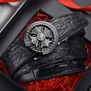 Trendy Mens Leather Belt with Automatic Buckle