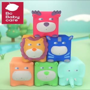 Bc Babycare ANIMAL SQUEEZ and STACK BLOCKS for baby TOY Environmental Materials Cognitive DevelopementFun Interaction