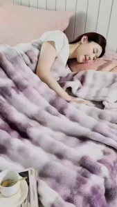 ผ้าห่มขนกระต่าย นุ่ม ไม่ระคายผิว ขนาด6ฟุต