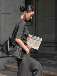 YINER | Autumn French Style Merino Wool Blend Shimmer Knit Sweater