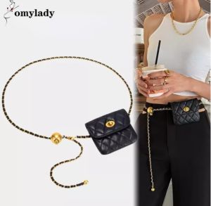 ด้วยกระเป๋าหนังแกะ คุณภาพสูง เนอร์เอว ชุดเดรสยอง ผู้หญิงกางเกง เข็มขัด สายรัด อุปกรณ์เสริม แฟชั่น ด้านล่าง