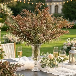 Artificial Melaleuca Bracteata Plant Holiday Wedding Outdoor Yard Garden DIY Decorative Gifts Garland Dining Table Handmade Wall