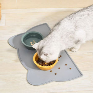 1pc pet placemats cat silicone placemats for feeding easy to clean anti-slip raised edges suitable for both cats and dogs