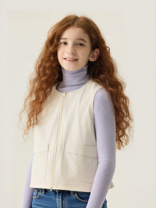 JOLLY BEAN | Girls Small Check Flannel Vest Pocket