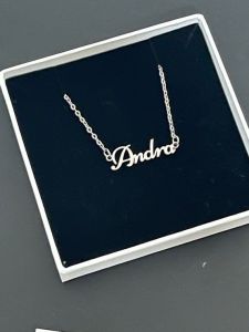 kalung liontin nama anti karat - free riquest nama kamu wanita Balita sampai Dewasa Silver & Gold