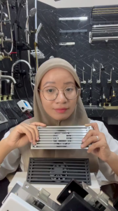 Flusso Smart Floor Drain Afur Lantai Saringan Got Kamar Mandi Insert Tile Stainless Anti Bau 8x60 cm