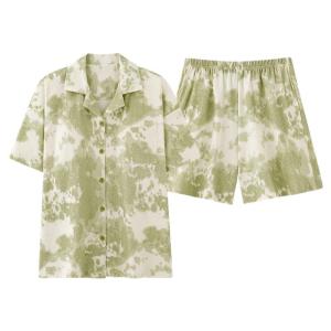 Bộ đồ ngủ nữ MiiOW Catman bằng cotton tay ngắn kháng khuẩn thoải mái - mùa xuân hè