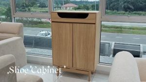 EGO Rak Kasut Laci / Almari Kasut/ Kabinet Kasut / Shoe Cabinet / Natural Muji Style / Multi Layer Shoe Rack with Door Drawer/Multi Purpose Cabinet