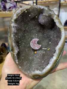天然原矿绿彩晶底紫山角大窝窝 [1kg] Natural Raw Amethyst Wowo - Green Base  ✋美丽大窝能放手串✅