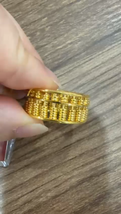 POH HENG Jewellery 22K Abacus Ring in Yellow Gold [Price By Weight]