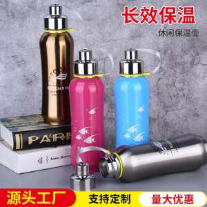 Portable Stainless Steel Insulated Water Bottle Outdoor Sports Cold And Warm Simple Universal Small Mouth Creative Design