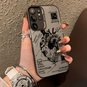 Shockproof Trendy And Cool Silver IMD Phone Case For Samsung Galaxy A73 A72 A71 A56 A55 A54 A53 A52 A52s A51 5G 4G Frosted Cover
