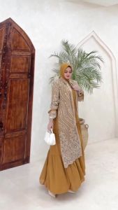 Desain Gamis Brokat Pesta Terbaru 2024 Saluna Dress
