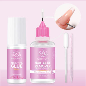 BORN PRETTY 1/2Pcs 30ml Pinpoint Nail Glue Remover Gel Polish For Press On Nail Quick Dry Gentle Soften Nail Tips Remover Set