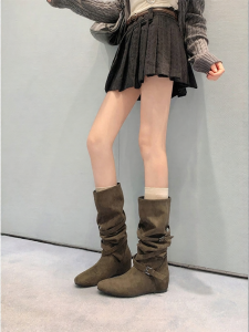 SHÉII | Giày Cowboy Dây Đeo Khóa 5cm Bên Trong Gót