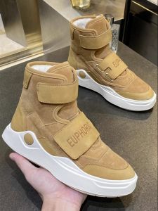 Winter Snow Boots Womens Fur Leather Integrated Thickened Warm Mid-Calf Waterproof Anti-Slip Thick Bottom Cotton Shoes