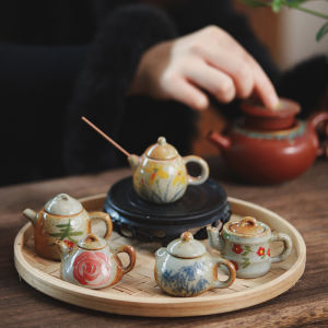 Hand-painted River Puffer Fish Pot Ceramic Tea Set