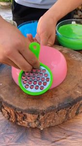 Plastic Bean Jelly Scraper Macroporous Stainless Steel Household Jelly Scratch Knife Tool Jelly Cold Noodle Tool