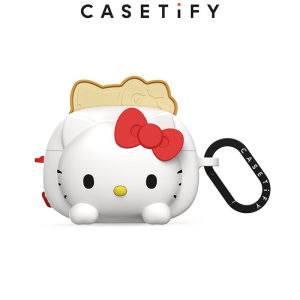 Ban đầu casetify x Hello Kitty Máy nướng bánh mì sưu tập AirPods Pro / AirPods Pro2 / AirPods 3 tai nghe gắn tai không dây trường hợp với vòng bậc quân sự Đã thử nghiệm thả rơi/6.6ft bảo vệ chống rơi/chống trầy xước