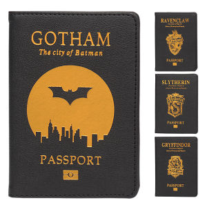 Batman Marvel Harry Potter PU Leather Passport Holder Travel Document Case Ticket Storage Bag Black Panther Wakanda Theme
